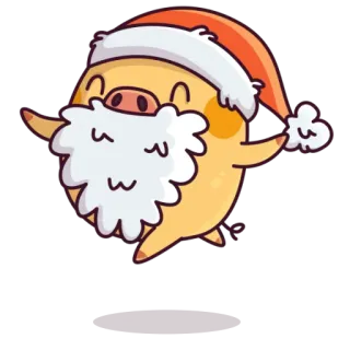 🎅 porco, gorro de papai noel, natal, desenho animado, fofo, feriado, inverno, festivo whatsapp sticker