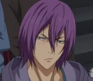 💜 Murasakibara Atsushi Kuroko's Basketball Anime, Manga, Capelli viola, Basket, Annoiato telegram sticker