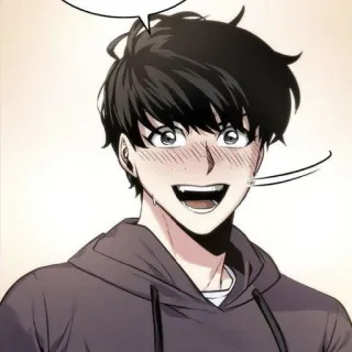 🤩 anime, happy, cheerful, man, smiling whatsapp sticker