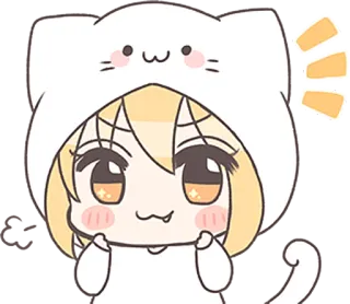 ✊ Аниме, Кот, Милый, Манга, Мультфильм, Каваий whatsapp sticker