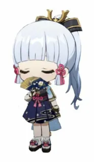😌 Ayaka Genshin Impact アニメ, ちびキャラ, ファン, キャラクター, ゲーム, 原神, 綾華 telegram sticker