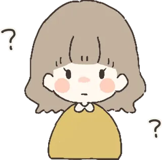 🧐 signo de interrogación, confundida, chica, pensando, dibujos animados, pegatina telegram sticker