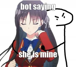 🖤 bot saying
she is mine anime, cartoon, stick figure telegram sticker