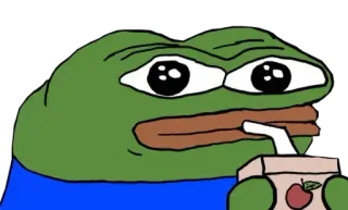 🧃 Pepe the Frog Pepe, frog, drinking, juice, meme, internet culture telegram sticker
