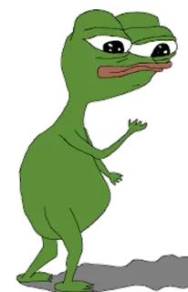 👽 Pepe the Frog Pepe, Rana, Meme, Meme di internet, Triste, Verde whatsapp sticker