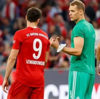 🤝 fútbol, deporte, jugadores, Lewandowski, Neuer, Bayern Múnich telegram sticker