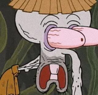 💎 Squidward Tentacles SpongeBob SquarePants cartone animato, Spongebob, Squiddi, meme, divertente, tentacoli, granchio telegram sticker