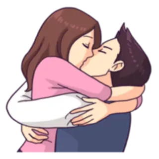 💋 kiss, love, couple, romance, relationship, affection, cartoon, intimacy telegram sticker