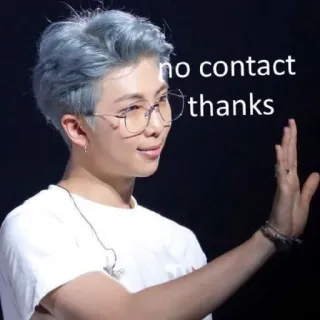 😄 no contact thanks kpop, rm, 비대면, 감사, 안경 telegram sticker