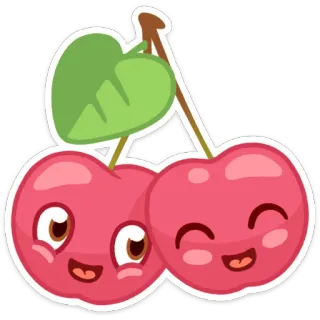 🍒 cherry, fruit, cute, kawaii, food, sticker telegram sticker