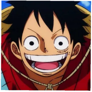 🏴‍☠️ Monkey D. Luffy One Piece Animé, Manga, Dessin animé, Sourire, Joyeux, Cicatrice, Chapeau de paille, Pirate telegram sticker