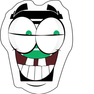 😊 Мультфильм, Лицо, Улыбка, Глаза, Зубы, Смешной, Вектор telegram sticker