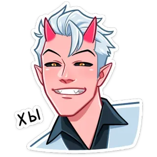 😈 Хы démon, diable, dessin animé, cornes, fantaisie, personnage whatsapp sticker