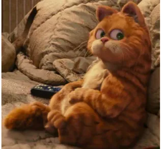 😁 Garfield cat, cartoon, orange cat, Garfield, animal, funny telegram sticker