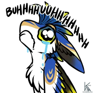 😭 BUHHHUUAHHHH 泣く, 涙, 悲しい, 鳥, 漫画, 感情的 telegram sticker