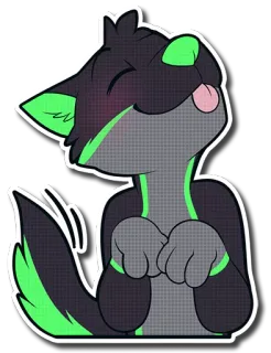 😊 Furry, Animal, Dibujos animados, Lindo, Ilustración, Pegatina telegram sticker