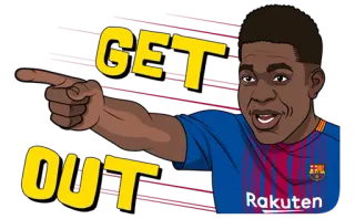😈 GET OUT futebol, esportes, desenho animado, apontando, sai fora telegram sticker