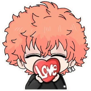 😍 LOVE Anime, Amore, Cuore, Carino, Chibi, Cartone animato whatsapp sticker