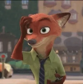 🦊 Nick Wilde Zootopia fuchs, zoomania, disney, comic, figur, nick wilde, denken telegram sticker