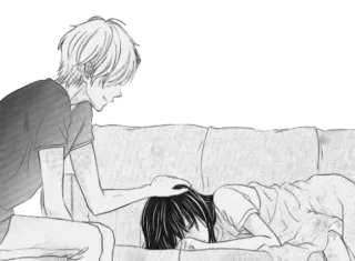 ♥️ Manga, Anime, Pareja, Amor, Cariño, Sofá telegram sticker
