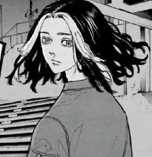 ☠️ Anime, Manga, Personnage, Portrait, Noir et blanc telegram sticker
