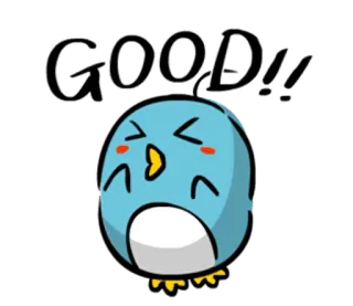 👍 GOOD!! gut, süß, vogel, cartoon, fröhlich, entzückend telegram sticker