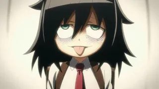 😛 Tomoko Kuroki Watamote 动漫, 女孩, 舌头, 搞笑, 傻 whatsapp sticker