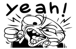 ⚽️ yeah! aufgeregt, Cartoon, yeah, Meme telegram sticker