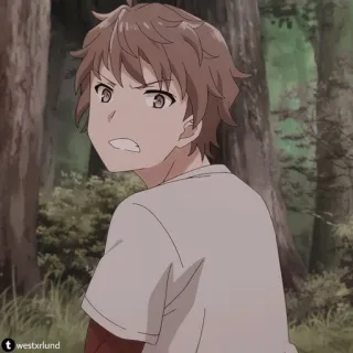 🌟 westxrlund Anime, Junge, Draußen, Person, Bäume telegram sticker