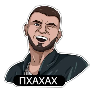 😂 ПХАХАХ rindo, masculino, piscando, desenho animado telegram sticker