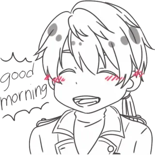 ☺️ Good morning Anime, Junge, Guten Morgen, Süß, Gruß, Chibi telegram sticker