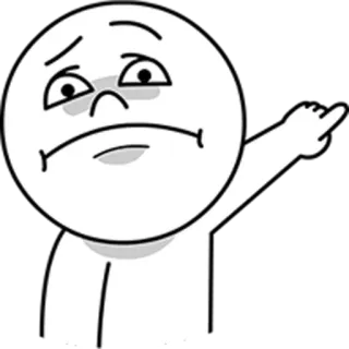 👆 triste, che indica, bianco, cartone animato, illustrazione, semplice, disegno telegram sticker