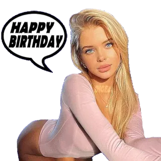 🎂 HAPPY BIRTHDAY compleanno, saluto, donna, bionda, festa telegram sticker