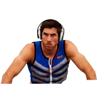 😐 uomo, cuffie, sport, esercizio, fitness telegram sticker
