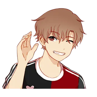 👋 Cartone animato, Anime, Personaggio, Occhiolino, Sorriso telegram sticker