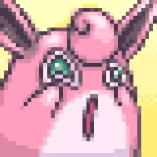 🥴 Clefairy pokemon, rosa, clefairy, pixel art, desenho animado, fofo telegram sticker