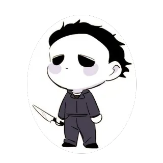☺️ Michael Myers Halloween ホラー, ナイフ, ハロウィン, 映画, 悪役 telegram sticker