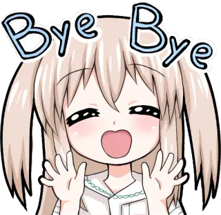 👋 Bye Bye Anime, Desenho animado, Adeus, Acenando, Bonito, Garota telegram sticker