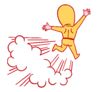🏃‍♂ corsa, movimento, velocità, azione, cartone animato, personaggio, fuga whatsapp sticker