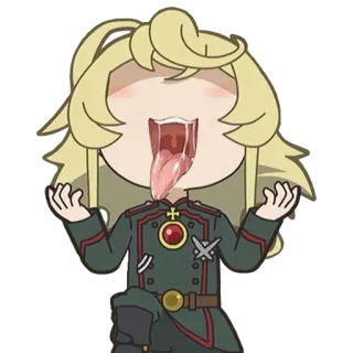 😝 Tanya Degurechaff Saga of Tanya the Evil Anime, Manga, Sticker, Militär, Uniform, Tanya Degurechaff, Saga der Tanya the Evil whatsapp sticker