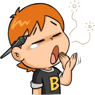 😴 müde, gähnen, cartoon, erschöpft, schlaf, ausgelaugt, figur telegram sticker