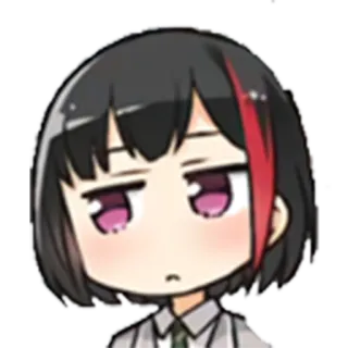 😒 アニメ, マンガ, 漫画, 女の子, 表情, 顔 whatsapp sticker