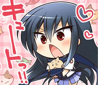 😡 キュート!! Anime, Dễ thương, Mèo, Trái tim, Kawaii telegram sticker