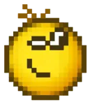 😜 emoji, yellow, pixelated, face, glasses telegram sticker