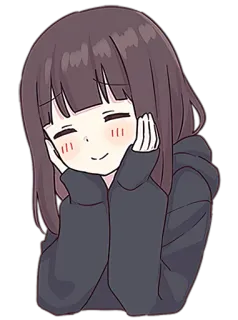 🤗 anime, girl, cute, smiling, cartoon telegram sticker