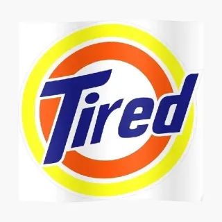 🥱 Tired fatigué, parodie, logo, épuisé, drôle, humour telegram sticker
