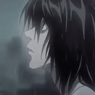 🕸 L Death Note Anime, Manga, L Lawliet, Détective, Death Note, Personnage telegram sticker