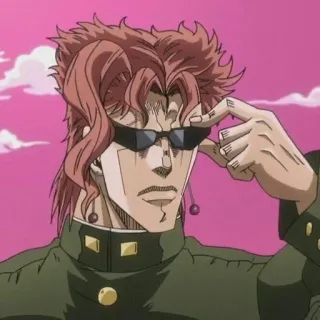 🌟 Kakyoin Noriaki JoJo's Bizarre Adventure Anime, Manga, Jojo's Bizarre Adventure, Kakyoin Noriaki, Personnage, Lunettes de soleil, Personnage animé telegram sticker