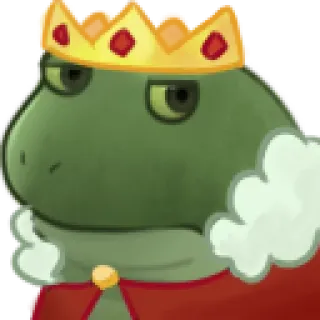 😂 カエル, 王, 王冠, 王室, 動物, 両生類 telegram sticker