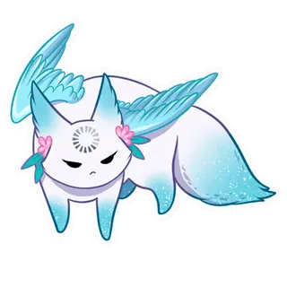 😡 fox, wings, cute, animal, fantasy, sticker telegram sticker